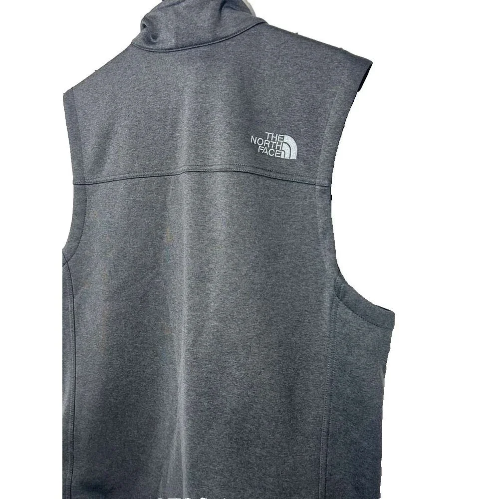 North Face Fleece Vest Men's Large Gray Black Ridgewall Soft Shell